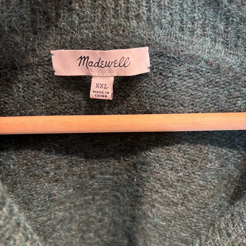 Madewell‎ Hunter Green Vinson Shawl-Collar Pullover Oversize Dolman Sweater XXL